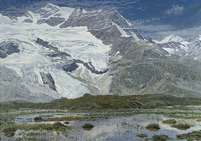 3 Filippo Carcano Il Ghiacciaio di Cambrena 1897 circa olio su tela 135 x 195 cm collezione privatajpg