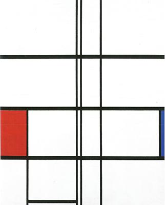 Fig. 2 Composizione in bianco rosso e blu 1936 olio su tela 985x803 cm Stoccarda Staatsgalerie