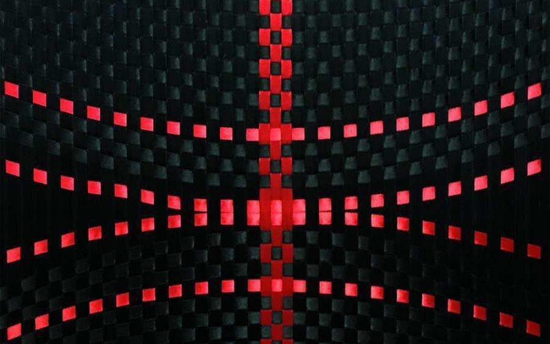 “062 Black and red” 2016 - tecnica personalizzata su telaio cm. 50 x 70