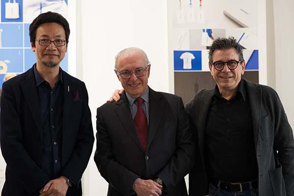 da sx il curatore Cao Xue con Mario Zanone Poma Presidente onorario della Camera di Commercio Italo Cinese e Rino Moffa EditoreTVN Media Group