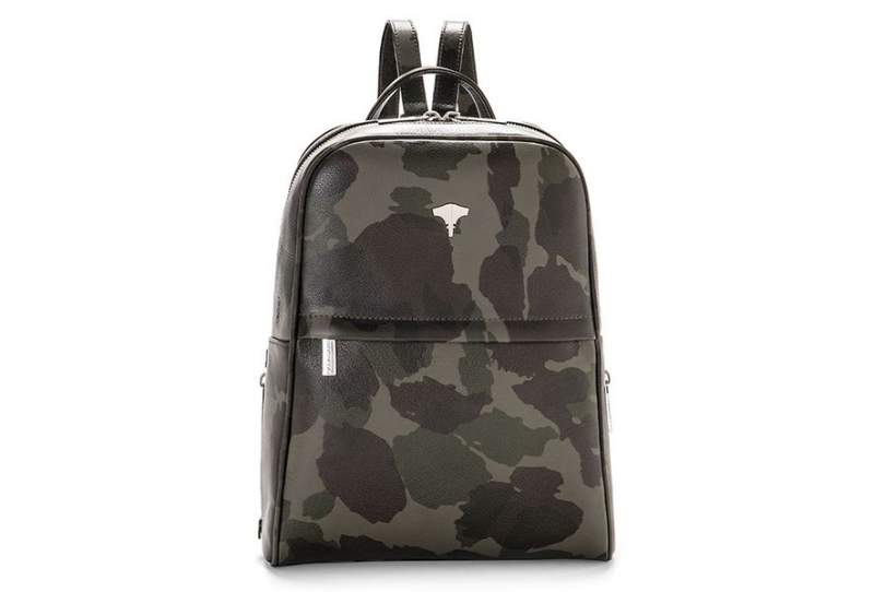 Backpack Real Leather Camouflage Green