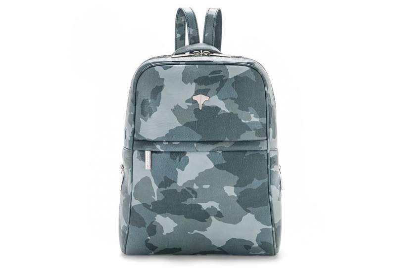 Backpack Real Leather Camouflage Blue Navy