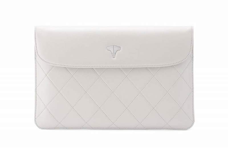 Tablet Bag Real Leather Warm White