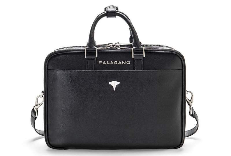 Briefcase Brera Real Leather Saffiano Black